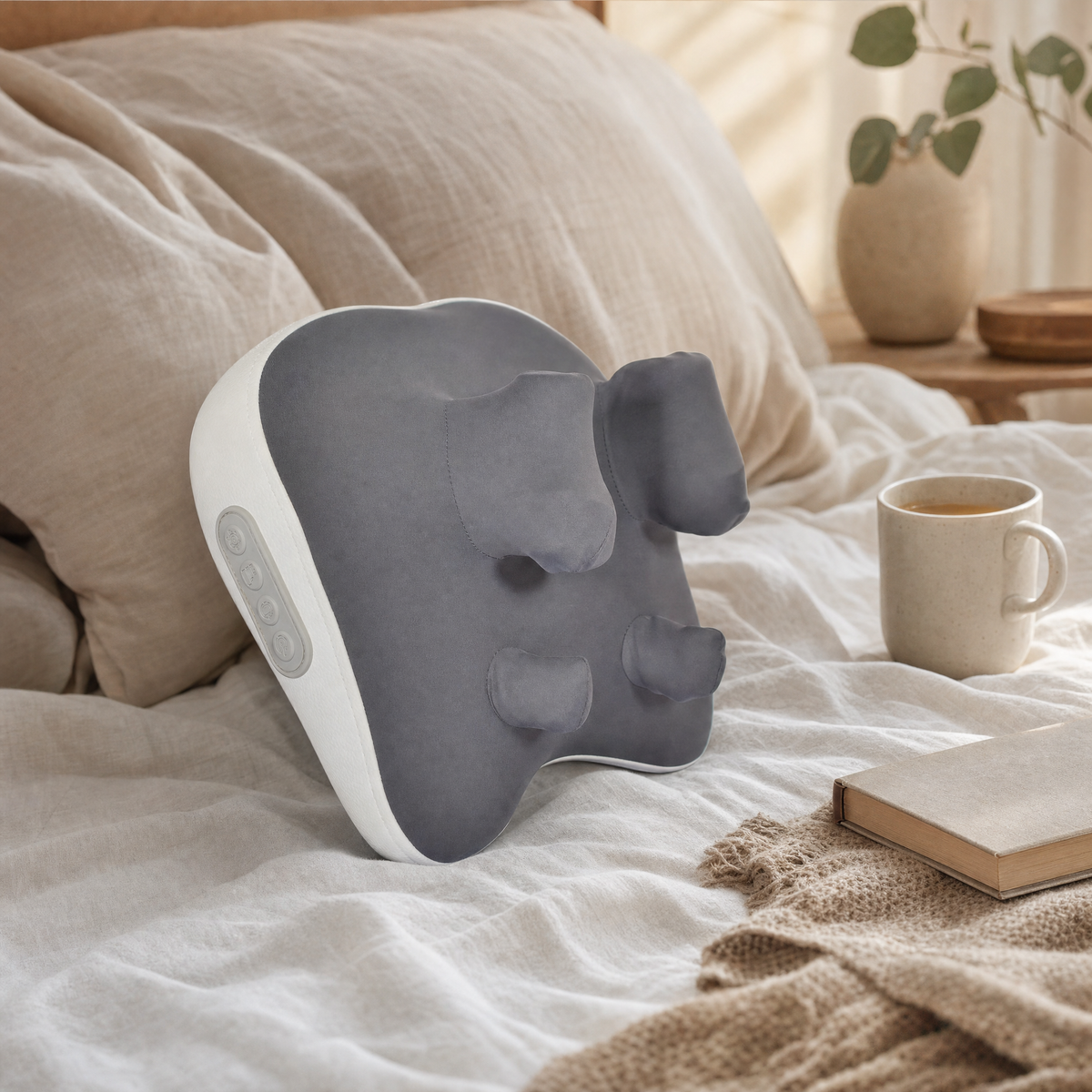 Lymvana on a bed, morning self-care
